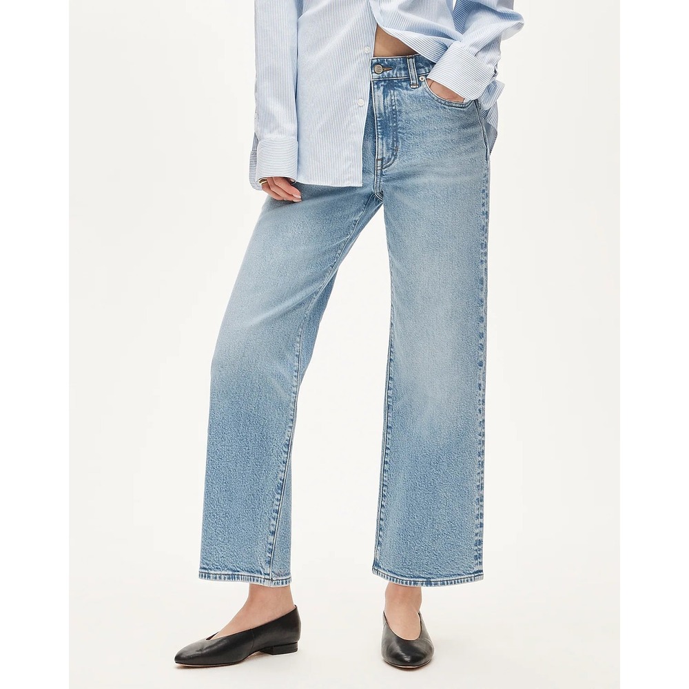 J.Crew 96 Slim Wide Leg Jeans Ankle Length Light Indigo Wash Size 31